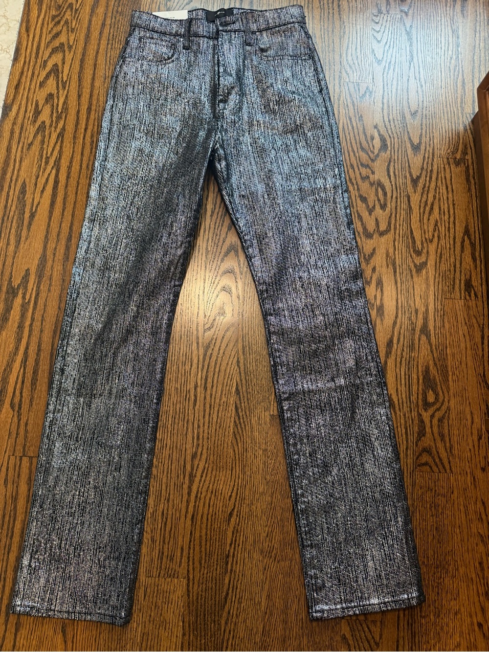 NWT 7 For All Mankind Wmns Metallic Black Slim Jeans size 26